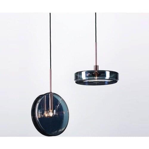 Modern simple glass restaurant single head Nordic bedroom bedside bar coffee shop catering model room small Chandelier