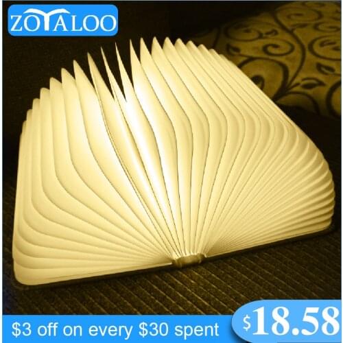 LED Book Led USB Lamp Night Light Leather 5V USB Rechargeable Magnetic Foldable Desk Table Lamp 3color Home Decoration