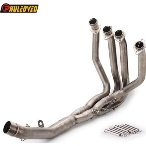 Titanium Alloy Z800 Exhaust Header Tube Front Pipe Carbon Fiber Motorcycle Exhaust Muffler Escape Damper for Z800 Escape Moto