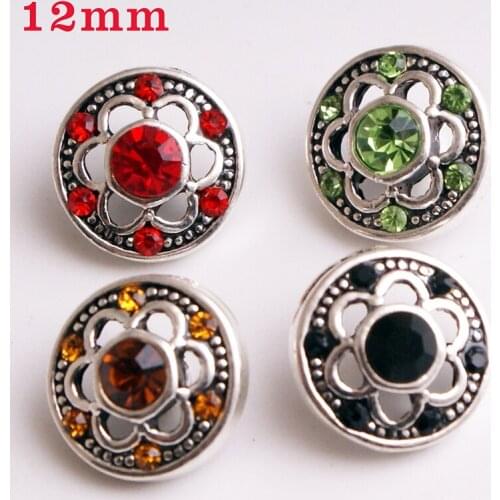 XH3263 12mm flower Metal Snap button jewelry