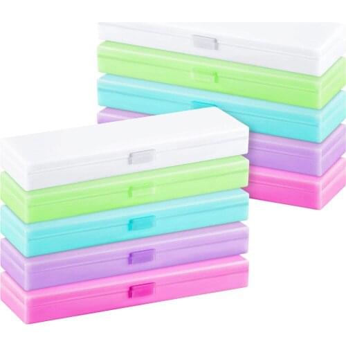 XRHYY 5PCS Colorful Translucent Stationery Management Storage Pencils Box Pen Holder Organizer For School Supplies Students