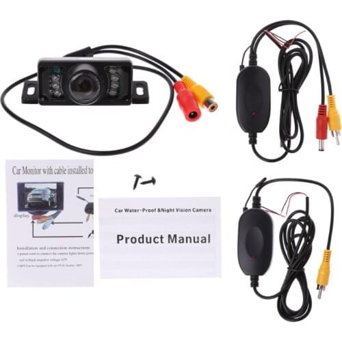 2.4G Wireless Car Reverse Rear View Backup Camera 7LED IR Night Vision Parking Kit
