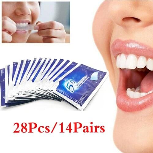 28PCS Tooth Whitening Dry Tooth Paste Bleaching Tooth Sticky Gel Whitening Strip High Elastic Oral Care Hygiene Toothpaste