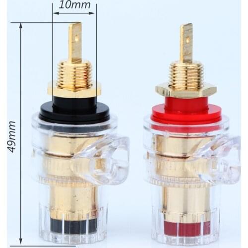 4Pcs Binding Post Amplifier Speaker Terminal Gold Plated Audio Connector For 4mm Banana Plugs