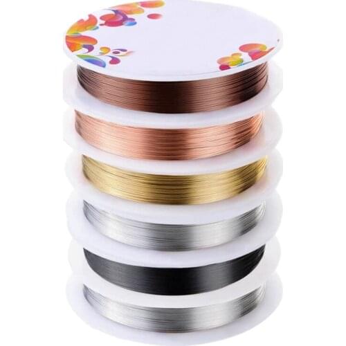 6 Pieces of Jewelry Beaded Wire DIY Copper Wire Jewelry for Jewelry Making Supplies and Handicrafts