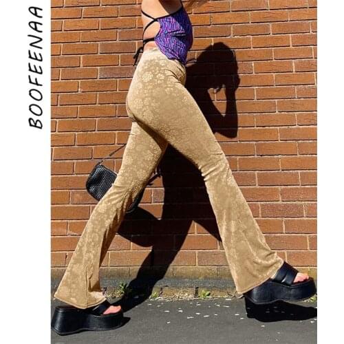 Женские бархатные брюки BOOFEENAA China At AliExpress