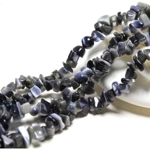 Wholesale Irregular Gravel Shape 5-8 mm Natural Black Cat Stone Beads For Jewelry Making DIY Bracelet Necklace Strand 34