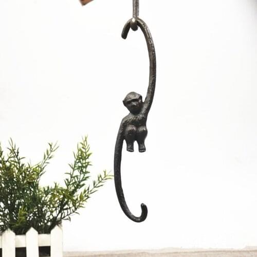 Cast Iron Retro Monkey Hook S-shaped Hook Iron Art Ornament Home Decoration Pendant