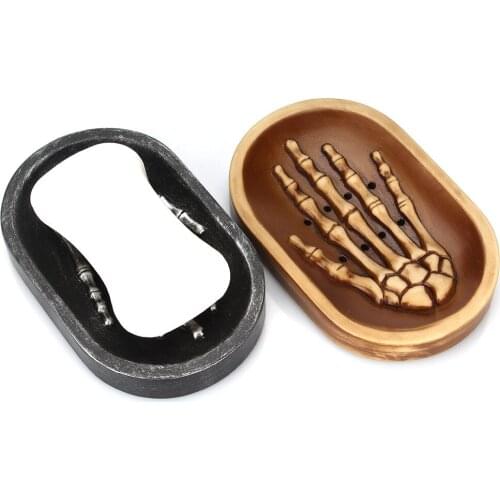 Creatived Resin Hand Skull Soap Box Bathroom Drain Soap Dish Holder Bathroom Supplies Organize Storage Gadgets