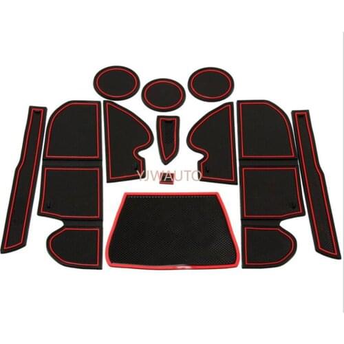 Door Slot Mat for Ford Kuga 2013-2016 Gate Groove Cushion Car Door Rubber Cup Holder Mats Anti-slip Carpets Position