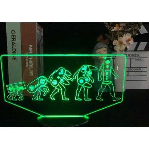 Gamepad Evolution Game 3D Night Light Bluetooth Control for Bright Base Decoration Directly Supply Colorful Desk Present Room