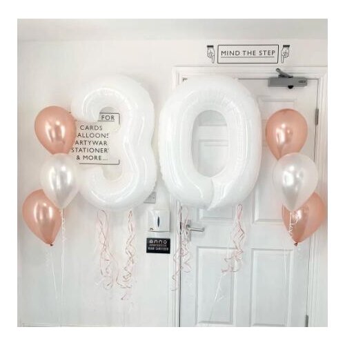 2pcs 40inch Giant Happy Birthday Foil Balloon White Number Balloon 18 20 30 40 50 60 Large Figures Globos Baby Shower Decoration