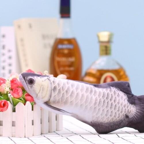 Pet Cat Toy Catnip Stuffed Pillow Doll Soft Plush 3D Carp Fish Shape Cat Toy Simulation Fish Playing Toy for Indoor Kitten Gifts