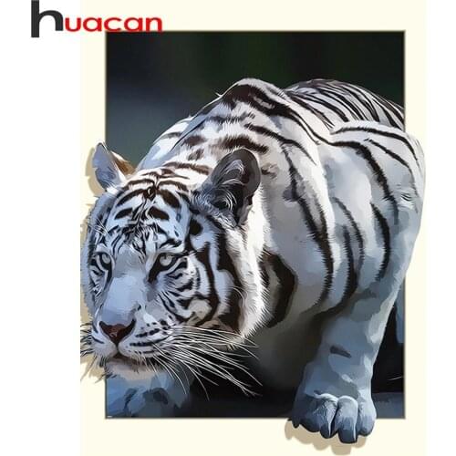 Huacan 5d diy diamond painting tiger Diamond Mosaic Animal Picture Of Rhinestone Diamond Embroidery Full Drill Square Decor Home
