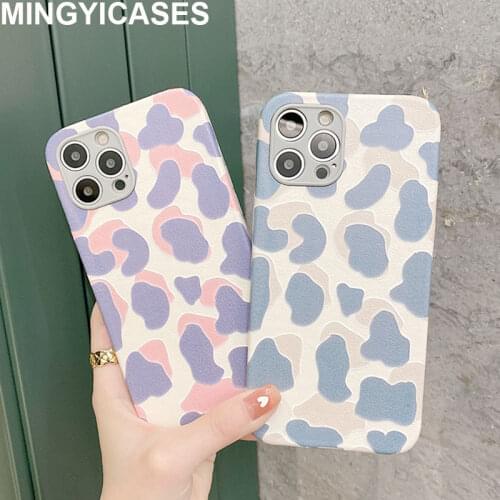 Fashion Leopard Print Case for IPhone 11 12 Pro Max Mini X XR XS Max Cover for IPhone SE 2020 7 8 Plus TPU+PU Back Cover Shell