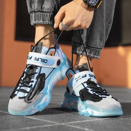 Mens Rainbow Popcorn Jelly Novelties Dorky Dad Shoes Trend Design Mesh Breathable Lightweight Shock Absorption Casual Sneakers