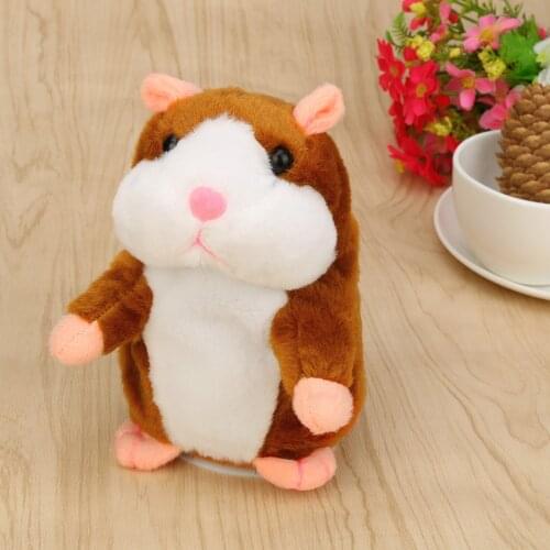 2021 Novelty Gag Toys Adorable Interesting Speak Talking Record Hamster Mouse Plush Kids Toys Creative Pet Electronic Plush Toy
