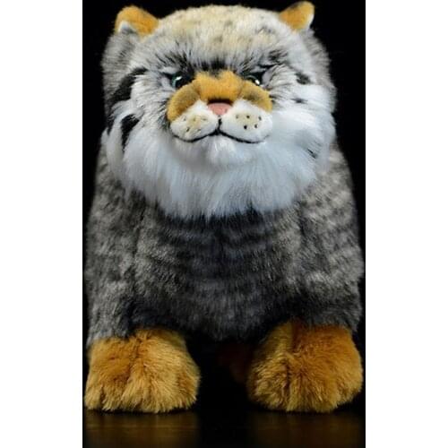 Lifelike Steppe Cats Stuffed Toys Real Life Animals Felis manul Pallass Cat Plush Toy Birthday Christmas Gifts