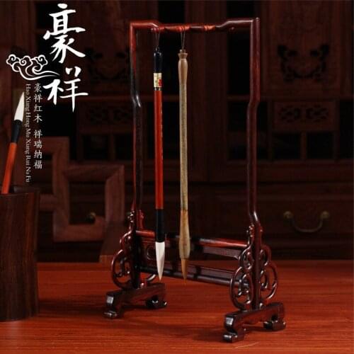 Redwood crafts Chinese Rosewood 6-pin penholder pen hanging mahogany red wood penholder pen hanging Collectibles