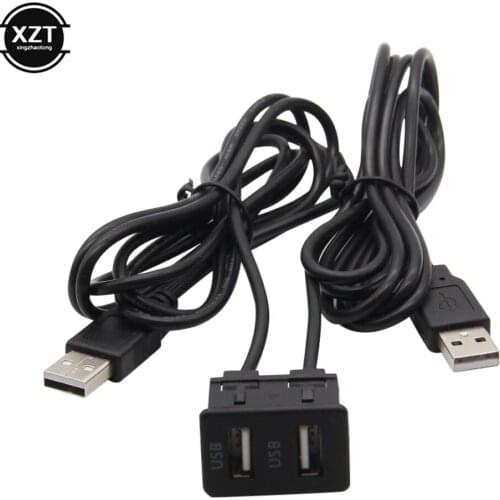 Universal 150CM Car CD Dual USB Interface Panel Extension Cable for Volkswagen Toyota BMW Peugeot Mazda Suzuki Honda