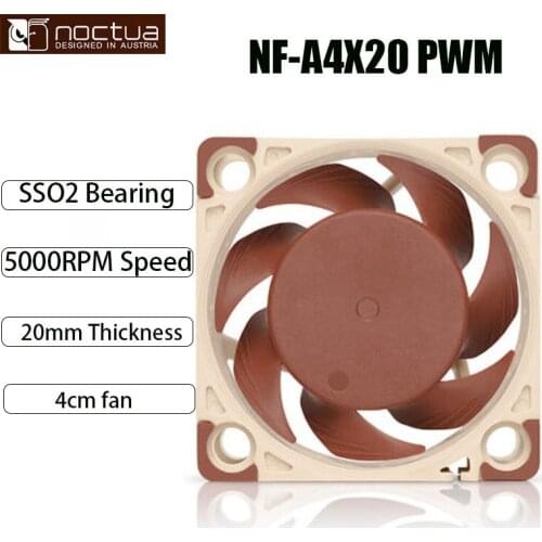 Noctua NF-A4x20 FLX 4cm fan 20mm Cooling fan 5V/12V and 3pin /4pin PWM thickness heat dissipation chassis small fan