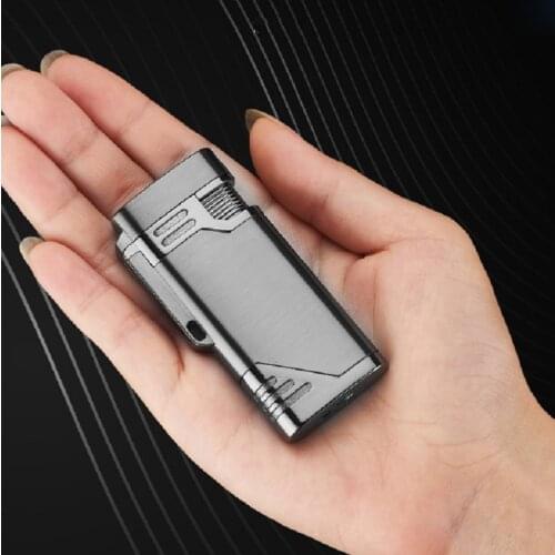 With Keychain Torch Turbine Lighter Jet Butane Blue Fire Cigar gas Lighter Cigarette Lighter 1300 C Butane Windproof Lighters
