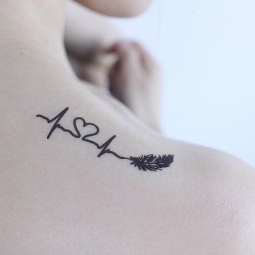 Bird Line Lifeblood Temporary Tattoo Sticker Waterproof Women Men Adults Fake Body Art New Design 10.5X6cm Kids Hand Tatoo