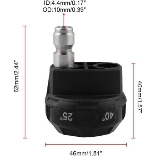 X7AE Pressure Washer Nozzle Tips 6 in 1 Changeover 1/4 Inch Quick Connect Pressure up to 4000PSI Linear Fan-shaped Foam Nozzle