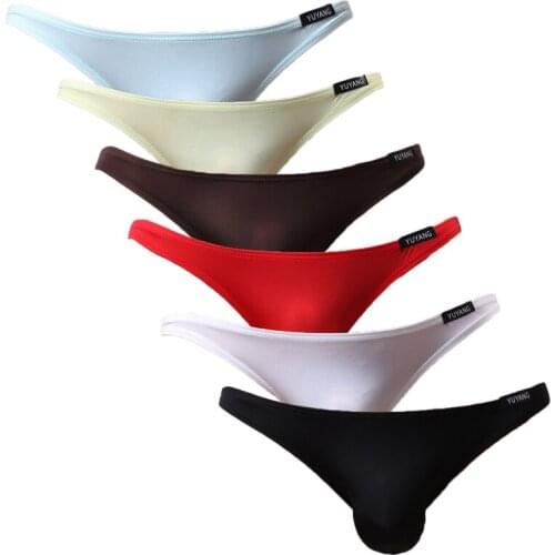 YuKaiChen Mens Breathable Briefs Low Rise Bikini Underwear Bulge Enhancing 1PCS