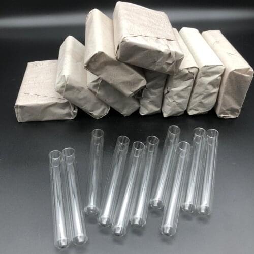 100 pieces/lot 13*100mm Lab Clear Glass Test Tube Laboratory Round-Bottom Tube Vial