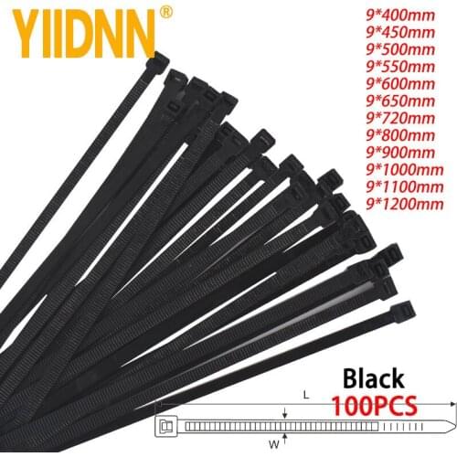 100 Pcs Nylon Cable Self-locking Plastic Wire Zip Ties Set & Industrial Supply Fasteners & Hardware Cable