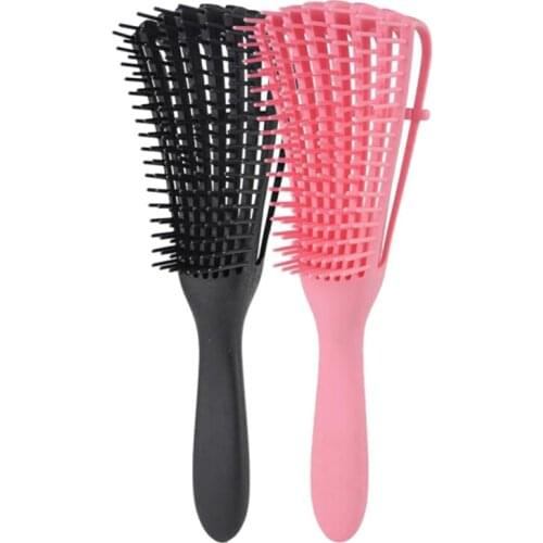 2 Pcs Detangling Brush for Afro America/African Hair Textured 3A to 4C Kinky Wavy/Curly/Coily/Wet/Dry/Oil/Thick/Long Hair, Knots