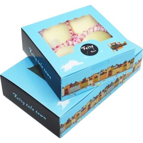 50 Pcs Paper Box Windows Gift Packaging For Candies Fairy Town Kraft Paper Box Handmade Gift Paper Box Wedding Favors Cardboard