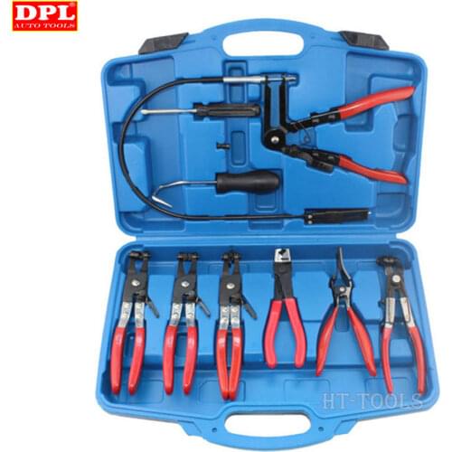 9 piece Flexible Hose Clamp Plier Assortment Kit Flexible Tool Set