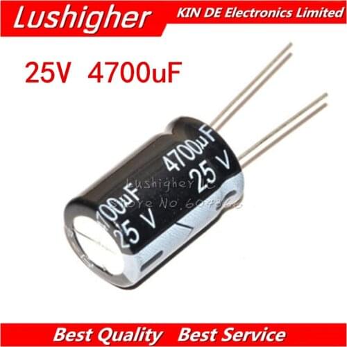 5PCS 25V4700UF 16*25mm 4700UF 25V 16x25 mm Aluminum Electrolytic Capacitor DIP
