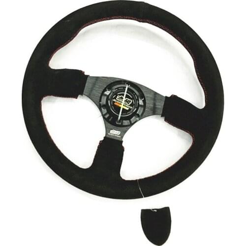 Car Refitting Racing Plane Round Suede Steering Wheel 14 Inch 350mm Drift Infinite Steering Wheel