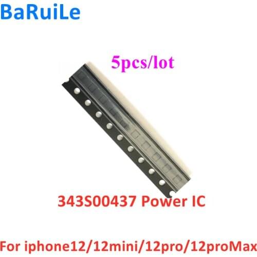 BaRuiLe 5pcs 343S00437 For iPhone 12 12mini 12pro 12 Pro Max Main Power IC Replacement Parts
