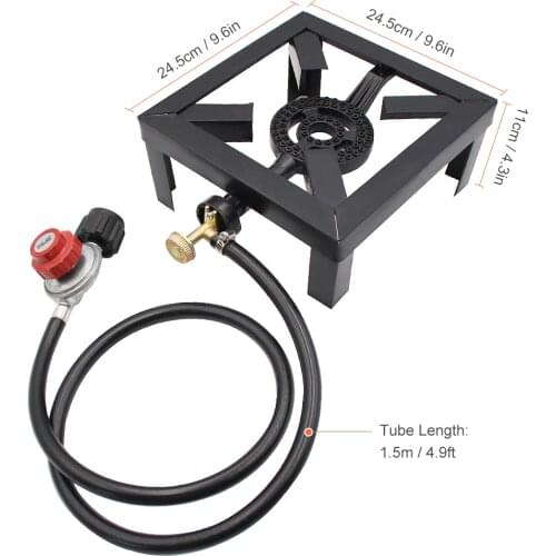 8KW Gas Boiling Ring Cast Iron Burner Large LPG Stove Outdoor Cooker Iron Frame Portable Fire Control Stove Camping Accessories