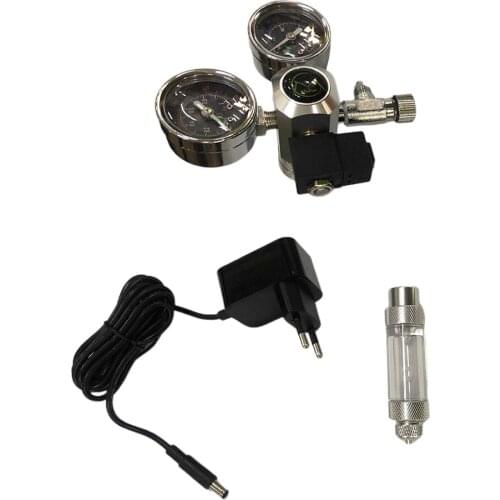 Aluminum Alloy Double-Gauge CO2 Regulator Meter With Co2 Bubble Counter EU