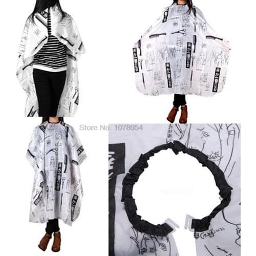 By ems or dhl 200pcs Waterproof Hair Cutting Adult Hairdressing Cloth Barbers Hairdresser Cape Gown Wrap White