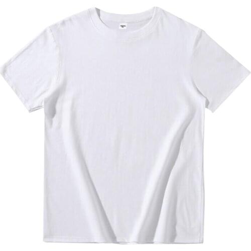 Summer Solid Colors Mens O-Neck T-Shirts 100% Cotton Fitted Short Sleeve Basic Tops Tees