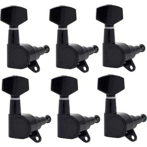 Guitar Sealed Small Peg Tuning Pegs Tuners Machine Heads For Acoustic Electric Guitar Guitar Parts( Black 6R )
