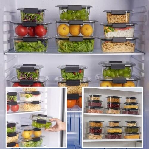Transparent Refrigerator Crisper Classification Storage Box Sealed Jar For Fruit Vegetable Fresh-keeping Box Kitchen Accessories