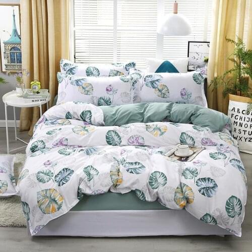 J Green leaves duvet cover Pillowcase 3pcs 220x240 /200x200 /175x220,single double queen king size, quilt covers ,bedding set
