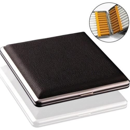 High quality New Leather 14-20 PCS Cigar Cigarette Tobacco Pocket Box Storage Case Holder Wallet