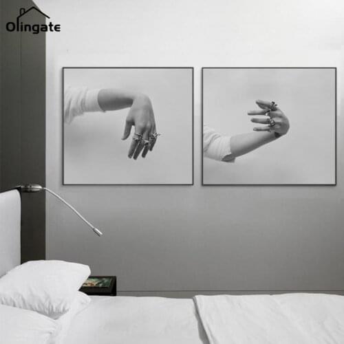 Creative Image Hand with Rings Canvas Paintings Pictures Wall Art Poster Print for Living Room Home Decoration No Frame
