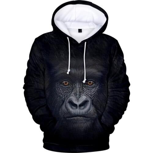 Fashion Tops Gorilla Hoodies 3D Print Sweatshirts Men Women Harajuku animal gorilla Long Sleeve Streetwear Hoodies Outwear Coats