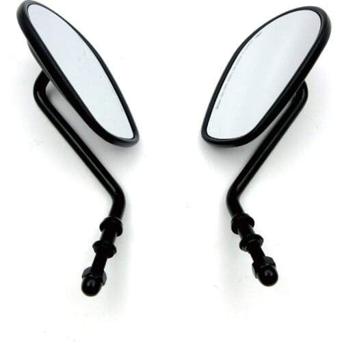 Motorcycle Tapered Teardrop Rearview Mirrors For Harley Davidson Cruiser Chopper Custom XL883 Street Bob Touring Black＆Chrome