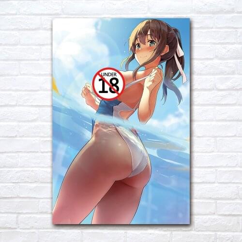 Cartoon Sexy Bikini Girl Canvas Painting Contemporary Art Adult Anime Poster Print Wall Picture for Living Room Home Decor
