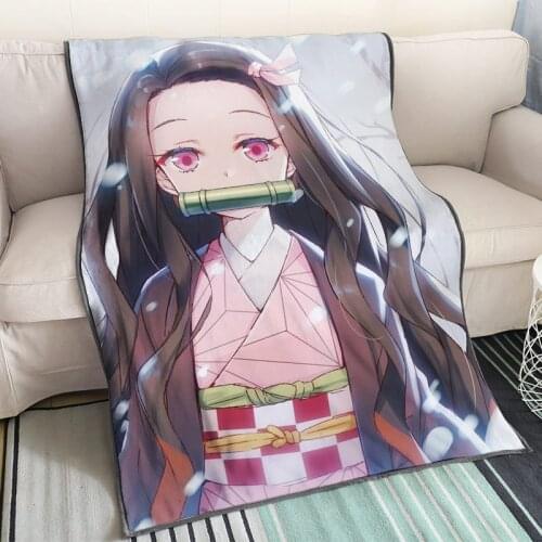 Anime Soft Coral Fleece Blanket 3D Quilt Bedlinen Sheet Sofa Throw Light Thin Mechanical Wash Flannel Blankets